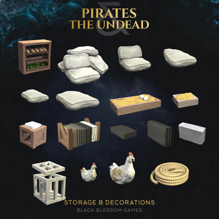 UT02D01 Pirate Storage B Decorations :: UMC 02 Pirates vs the Undead :: Black Blossom Games image