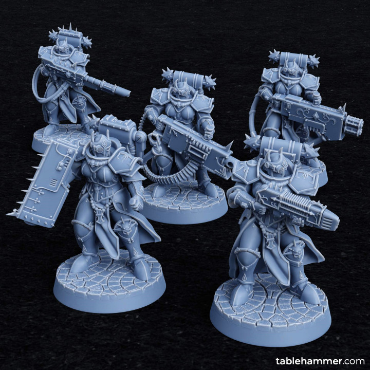 Heavy Empyrian Space Sisters (Human battle sisters with heavy weapons) image