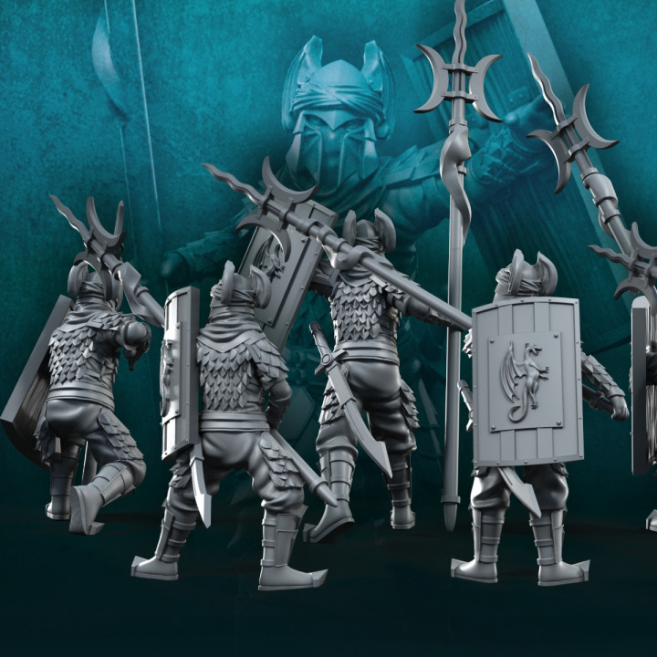 6x Dragon Army Long Spear Warriors | Dragon Army | Fantasy image