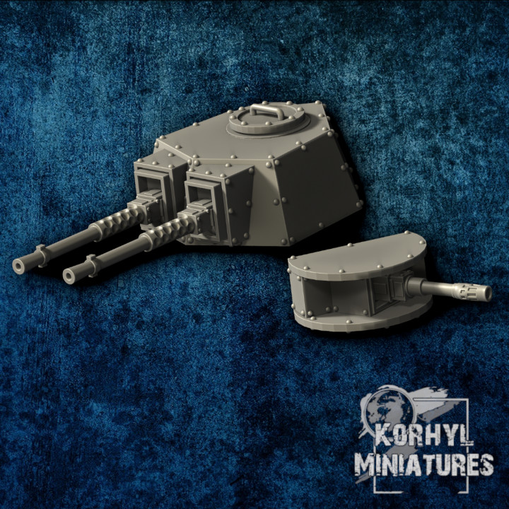 3D Printable Car Wars - Turret Weapons Kit By Korhyl Miniatures