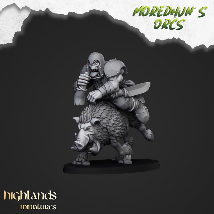 Mounted Orcs with spears - Highlands Miniatures image