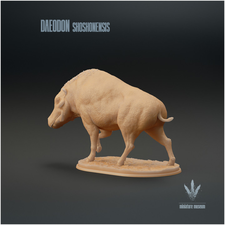 3D Printable Daeodon Shoshonensis : Walking By Miniature Museum