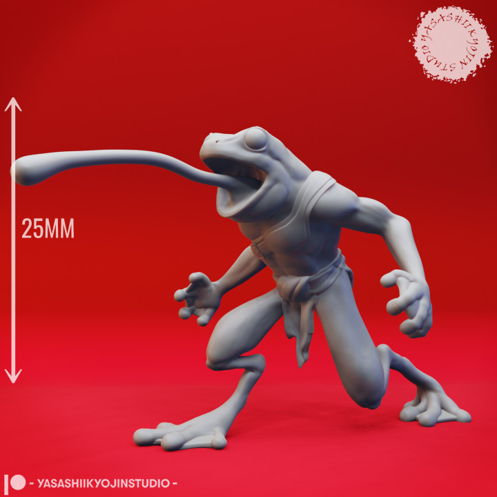 Bullywug - Tongue - Tabletop Miniature (Pre-Supported) image