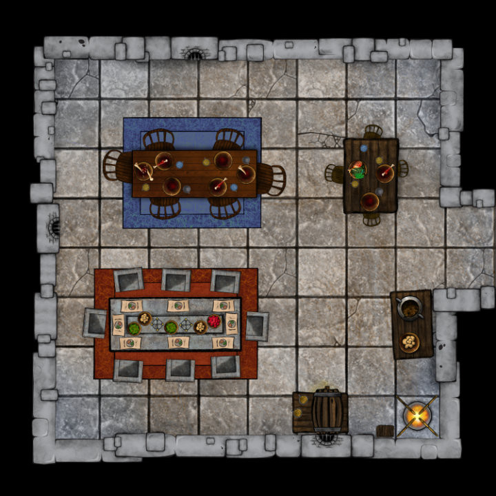 3D Printable Instant Dungeon Creator - 720X720 Diningroom Restaurant Cook Food Web