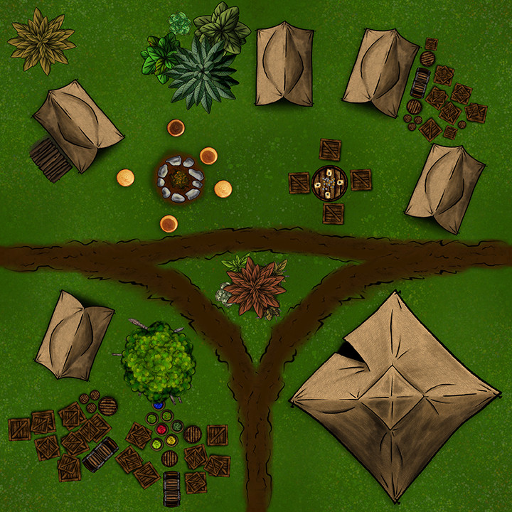 Forbidden Forest - Modular Digital Fantasy DnD Terrain Battle Map Tiles image