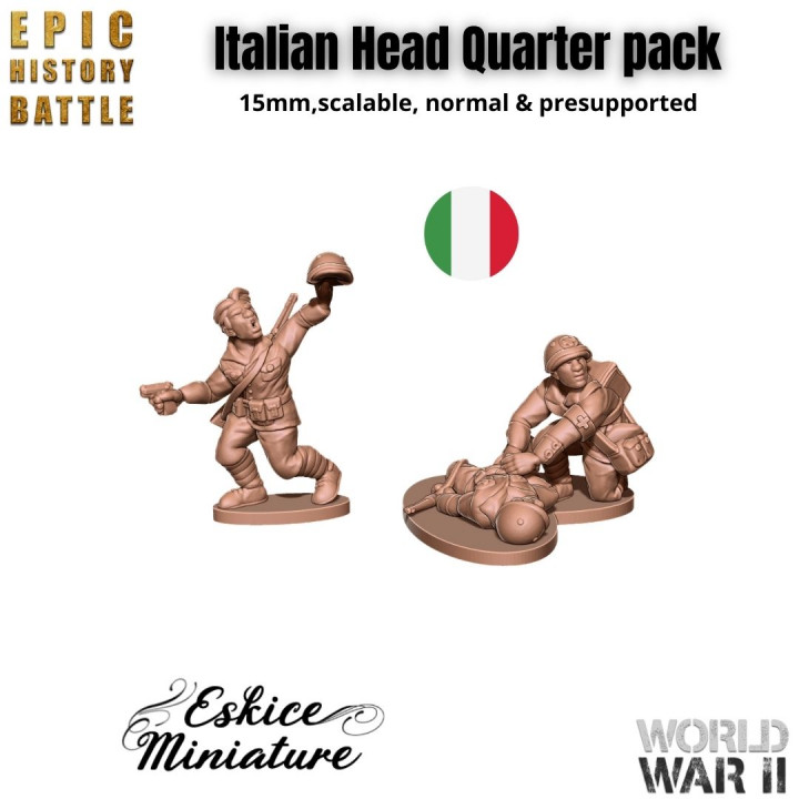 Italian head quarter pack - 15mm for EHB image