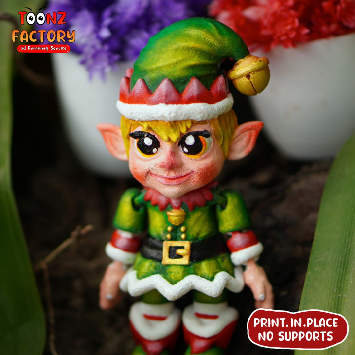 PRINT-IN-PLACE CUTE FLEXI ELF ARTICULATED image