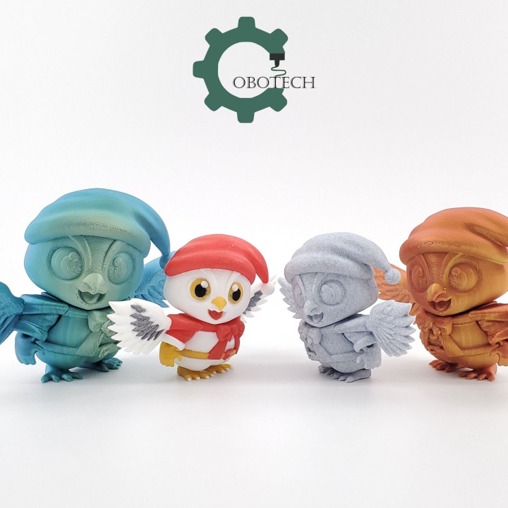 Cobotech Articulated Santa Snow Owl Ornament by Cobotech image
