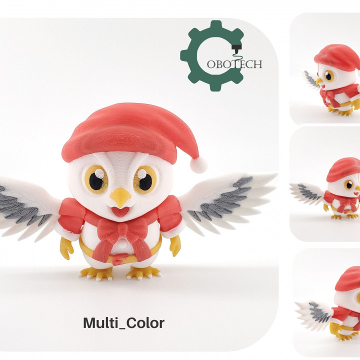 Cobotech Articulated Santa Snow Owl Ornament by Cobotech image