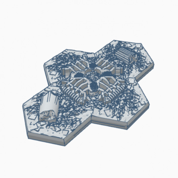 Destroyed Tech Cult Refinery Hex Map Scale