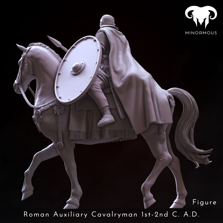Figure & Horse - Roman Auxiliary Cavalryman 1st-2nd C. A.D. Hooves of Honor! image