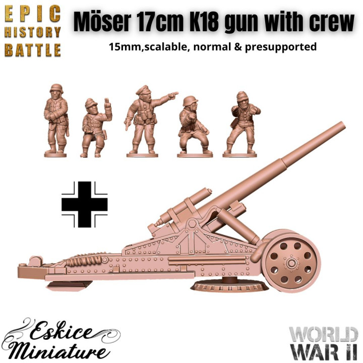 German Möser 17cm K18 gun with crew - 15mm for EHB image