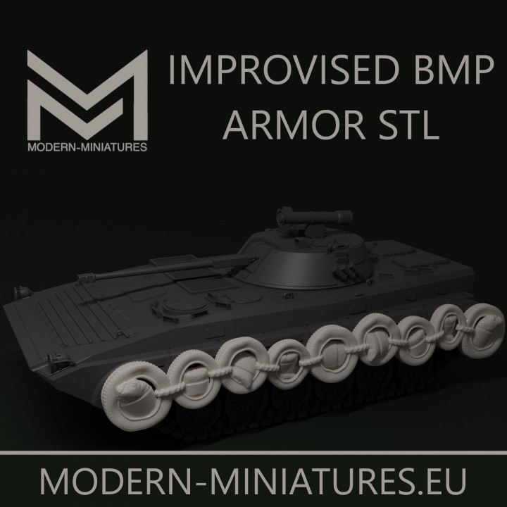 3D Printable Improvised / homemade BMP tank armor by Modern-Miniatures.eu