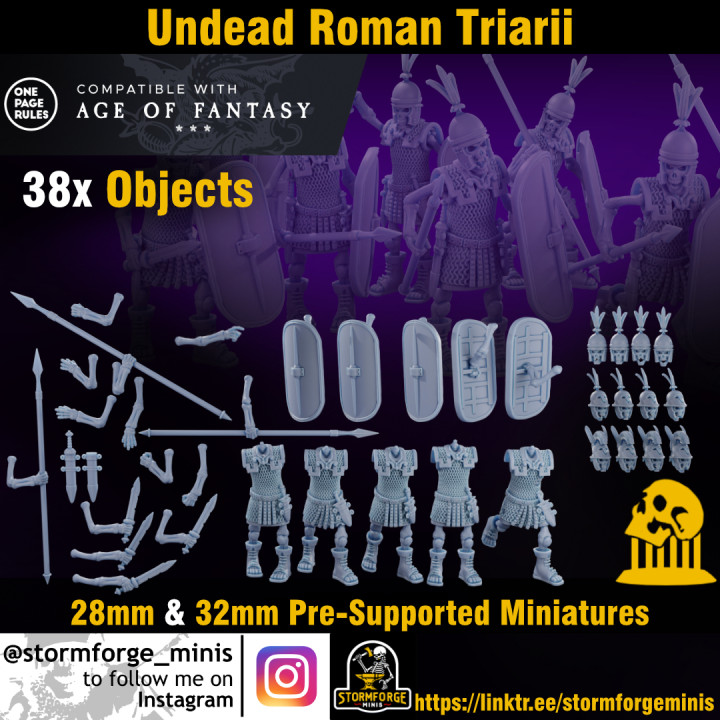 Undead Roman Triarii Spearmen 28mm&32mm Supported image