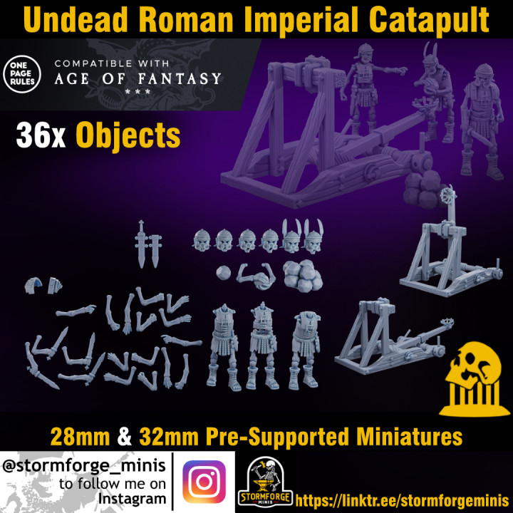 Undead Roman Imperial Catapult Onager 28mm&32mm Supported image
