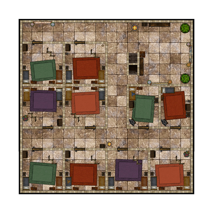 Castle Manor - Digital DnD Fantasy Terrain Battle Map Tiles & Tokens image