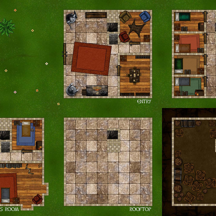 Castle Towers - Modular Digital DnD Fantasy Terrain Battle Map Tiles image