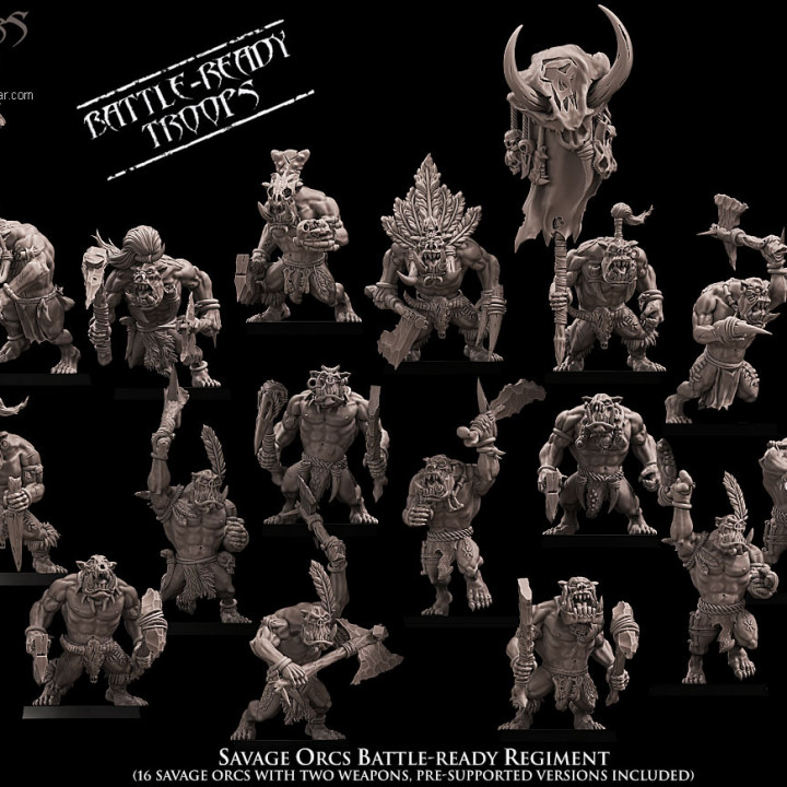Savage Orcs Battle-Ready regiment (16 Orcs) image