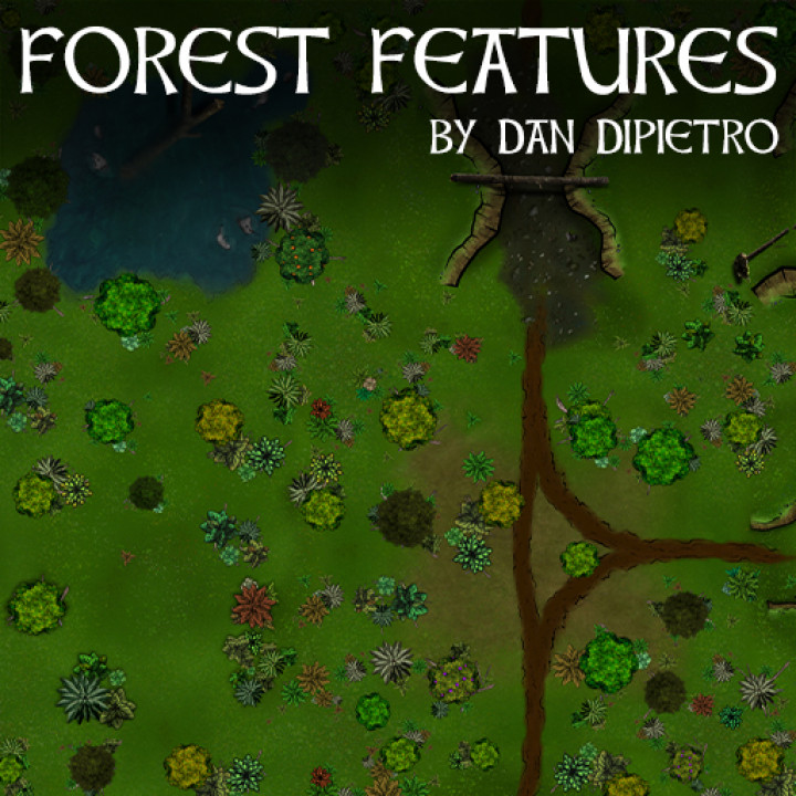 Forest Features - Digital Terrain Map Tokens For Tabletop DnD image