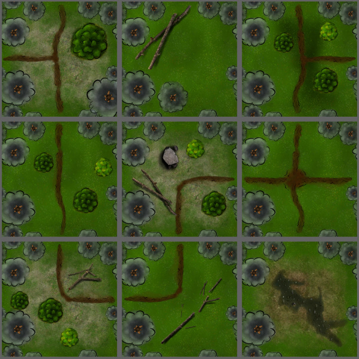 Forest Grove - Modular Digital DnD Terrain Battle Map Tiles