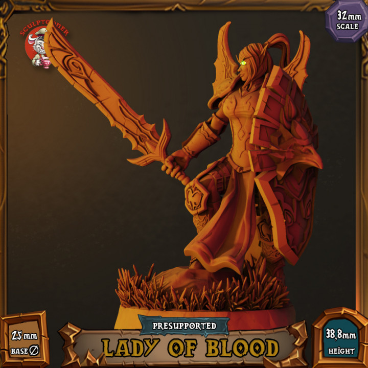 Lady of Blood - 32mm scale pre-supported miniature