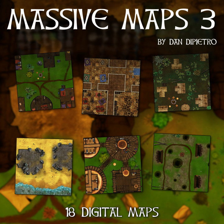 Massive Maps 3 - Digital Fantasy DnD Terrain Battle Maps image