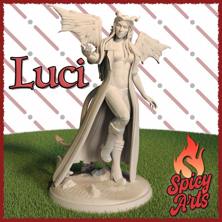 Luci - (SFW) Devil Pin-Up with Wings and Coat image