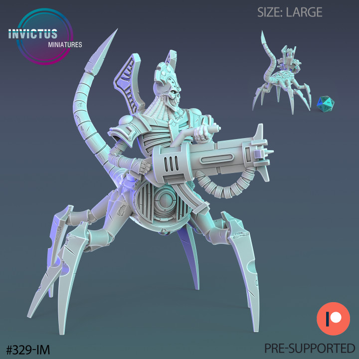 Cosmic Undead Officer Gunholder / Evil Alien Soldier / Space Skelet / Cyberpunk Warrior / Skeleton Army Invasion / Trooper Attack / Sci-Fi Encounter image