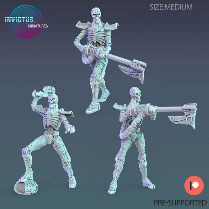 Cosmic Undead Soldier Set / Evil Alien Officer / Space Skelet / Cyberpunk Warrior / Skeleton Army Invasion / Trooper Attack / Sci-Fi Encounter image