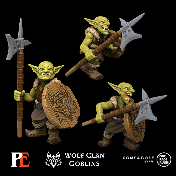 Warriors (Halberd Shield) - Wolf Clan Goblins