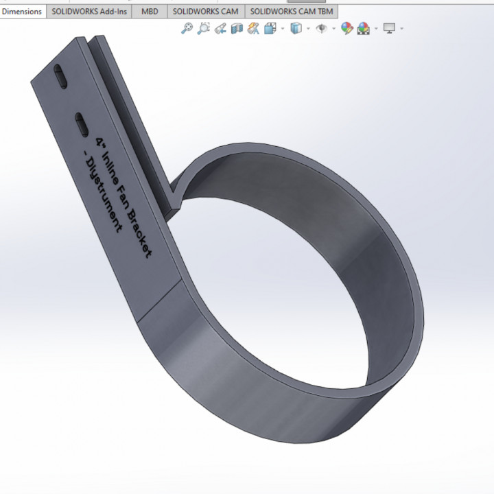 4" / 4 INCH INLINE FAN BRACKET image