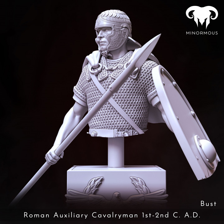 Bust - Roman Auxiliary Cavalryman 1st-2nd C. A.D. Hooves of Honor! image