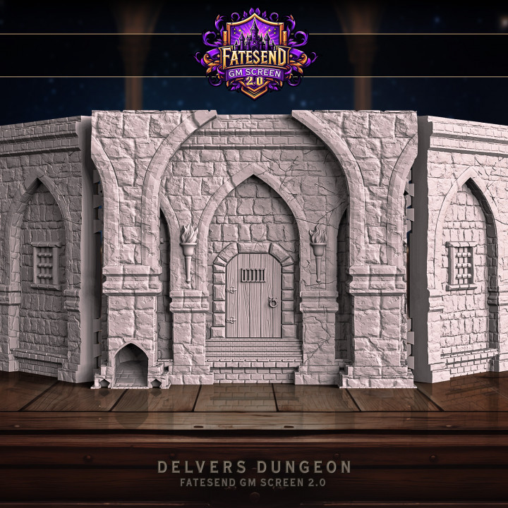 Delver's Dungeon GM Screen - Panel set + accessories! image