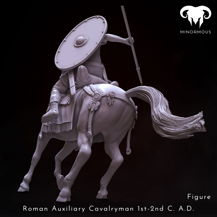 Figure & Horse - Roman Auxiliary Cavalryman 1st-2nd C. A.D. Riding with Rome! image