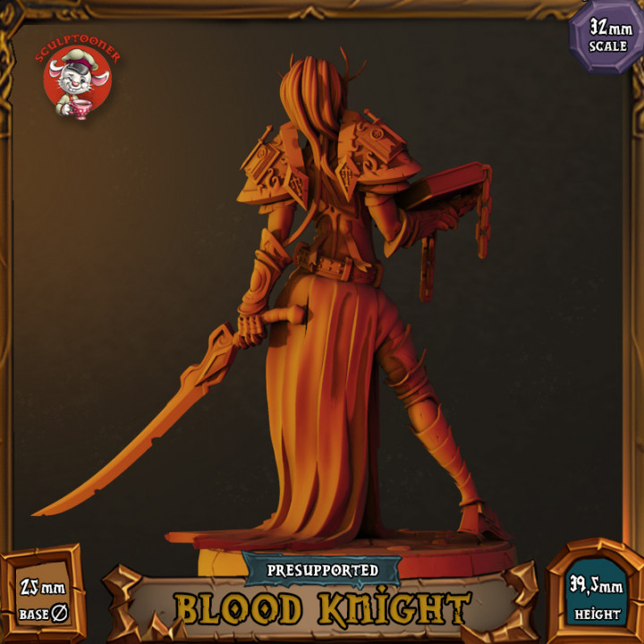 Blood Knight - 32mm scale pre-supported miniature image