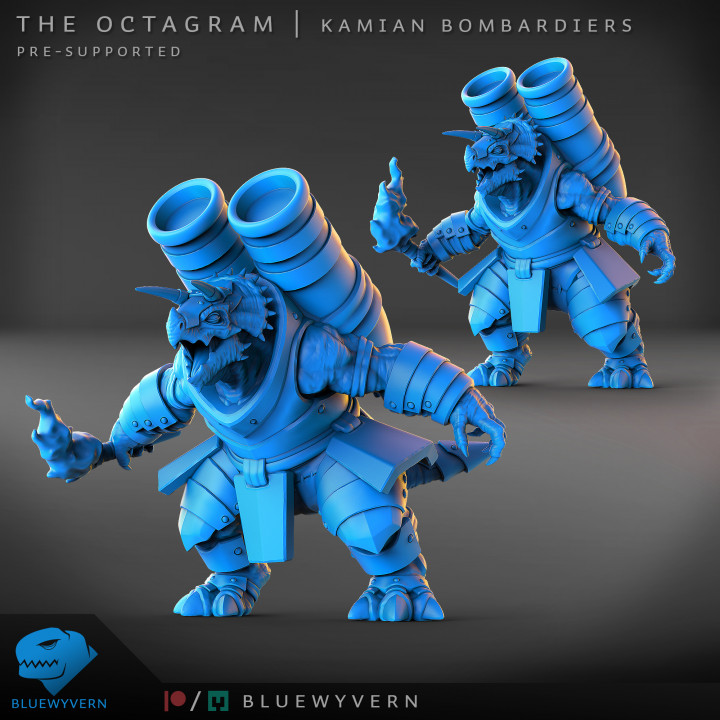 3D Printable The Octagram - Kamian Bombardiers (Modular) by BlueWyvern