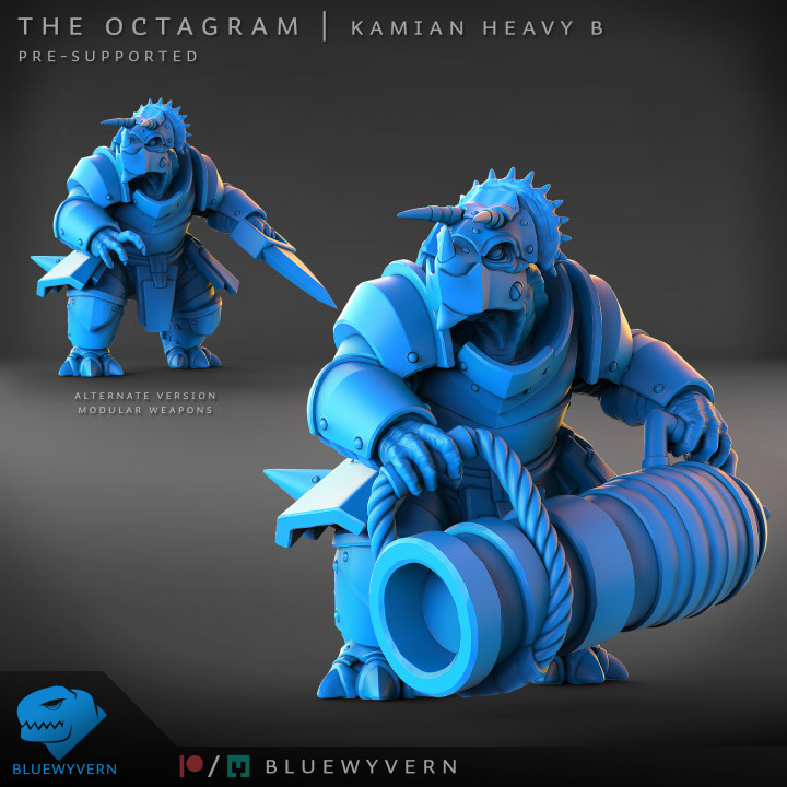 3D Printable The Octagram - Kamian Heavy B (Modular) by BlueWyvern