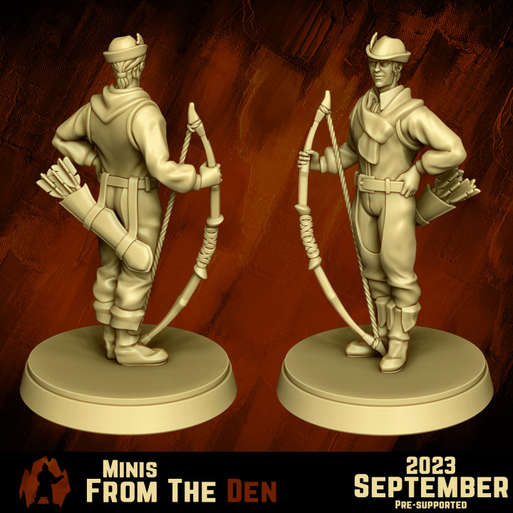 3D Printable ARCHERS MINIS PACK by Minis From the Den