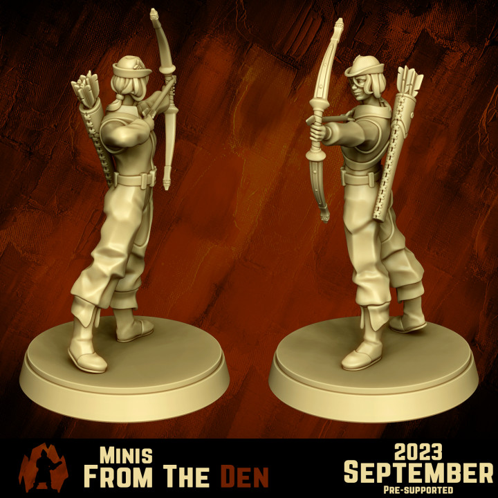 3D Printable ARCHERS MINIS PACK by Minis From the Den