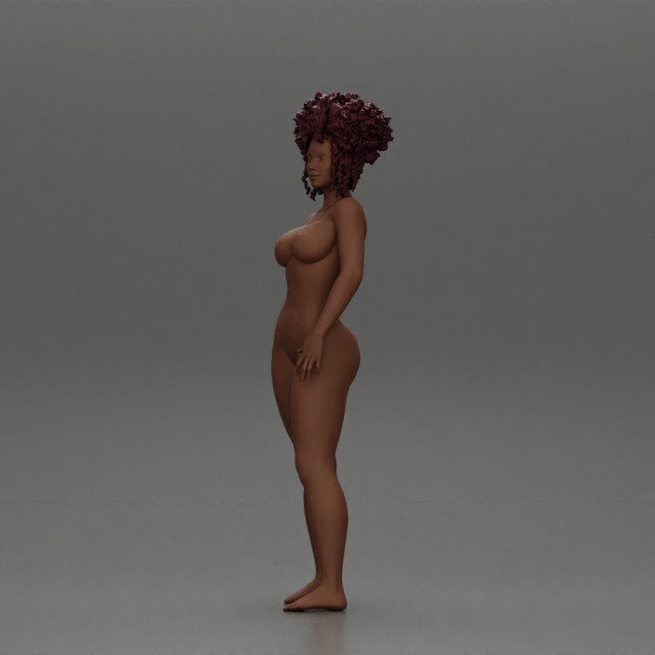 Naked hip-hop black girl wtih curly hair image