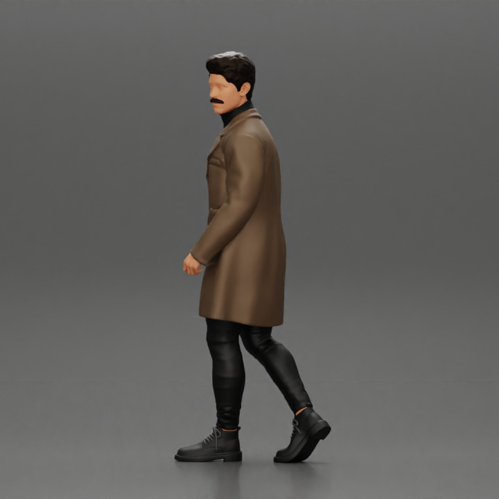 Stylish Man Walking Wearing Coat Over a Turtleneck image