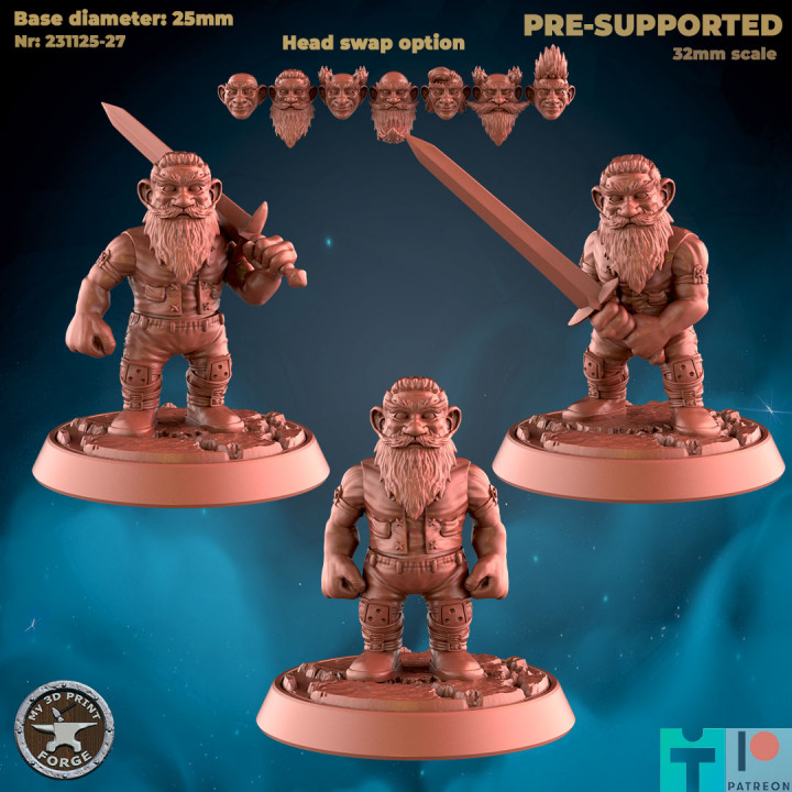 Gnomes v2 BUNDLE (27 Unique pre-supported STLs) image