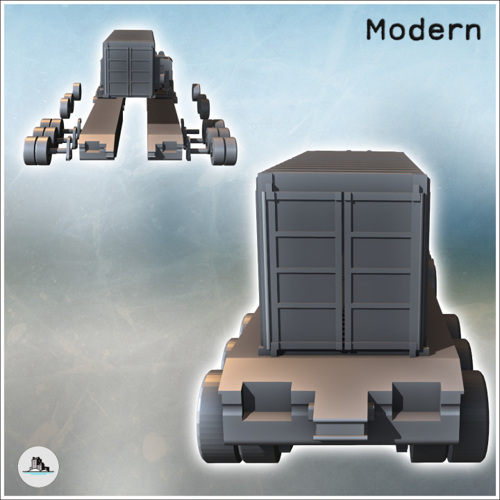 Modern Twelve-Wheel Truck with Containers in the Rear (10) - Cold Era Modern Warfare Conflict World War 3 RPG  Post-apo WW3 WWIII image