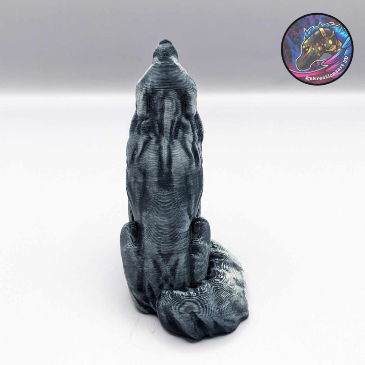 3D Printable Wolf Dice Guardian and Figurine by Kirsten M