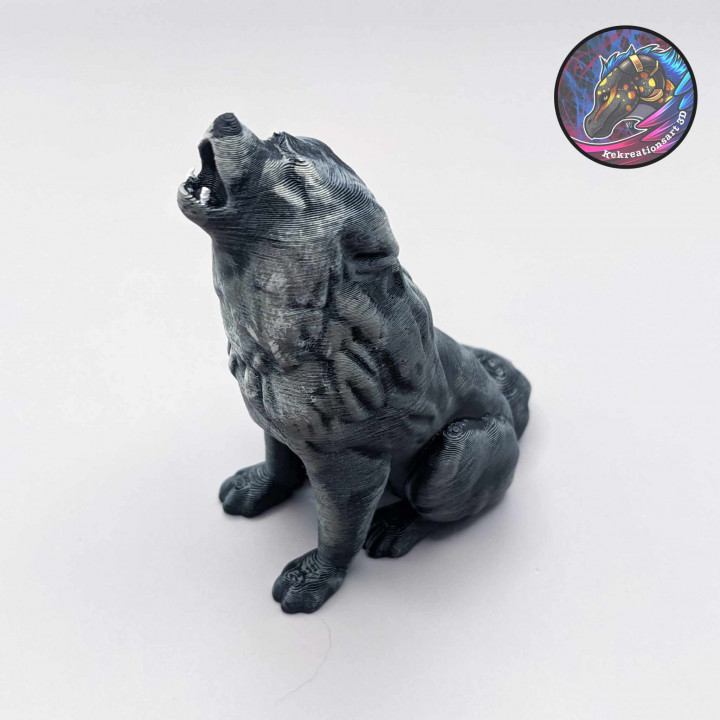 3D Printable Wolf Dice Guardian and Figurine by Kirsten M