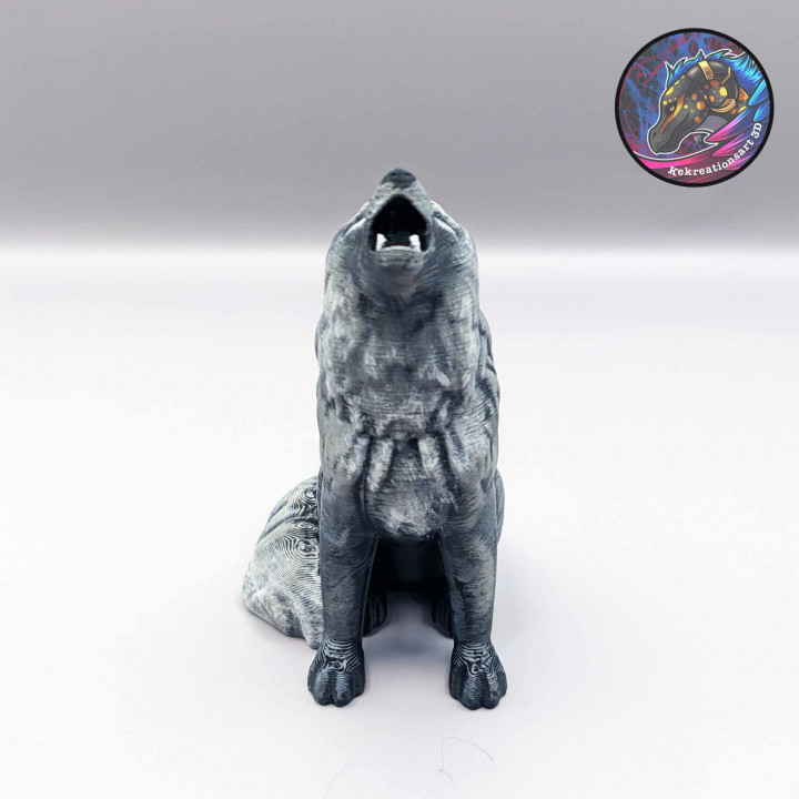 3D Printable Wolf Dice Guardian and Figurine by Kirsten M