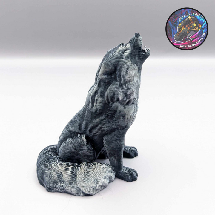 3D Printable Wolf Dice Guardian and Figurine by Kirsten M