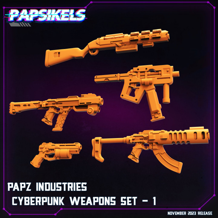 PAPZ INDUSTRIES CYBERPUNK WEAPONS SET 1