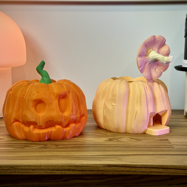 Articulated Pumpkin Bucket - Print-in-Place image