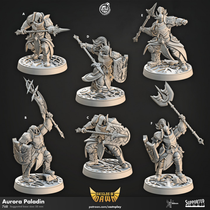 3D Printable Aurora Paladin (Pre-Supported) by Cast n Play